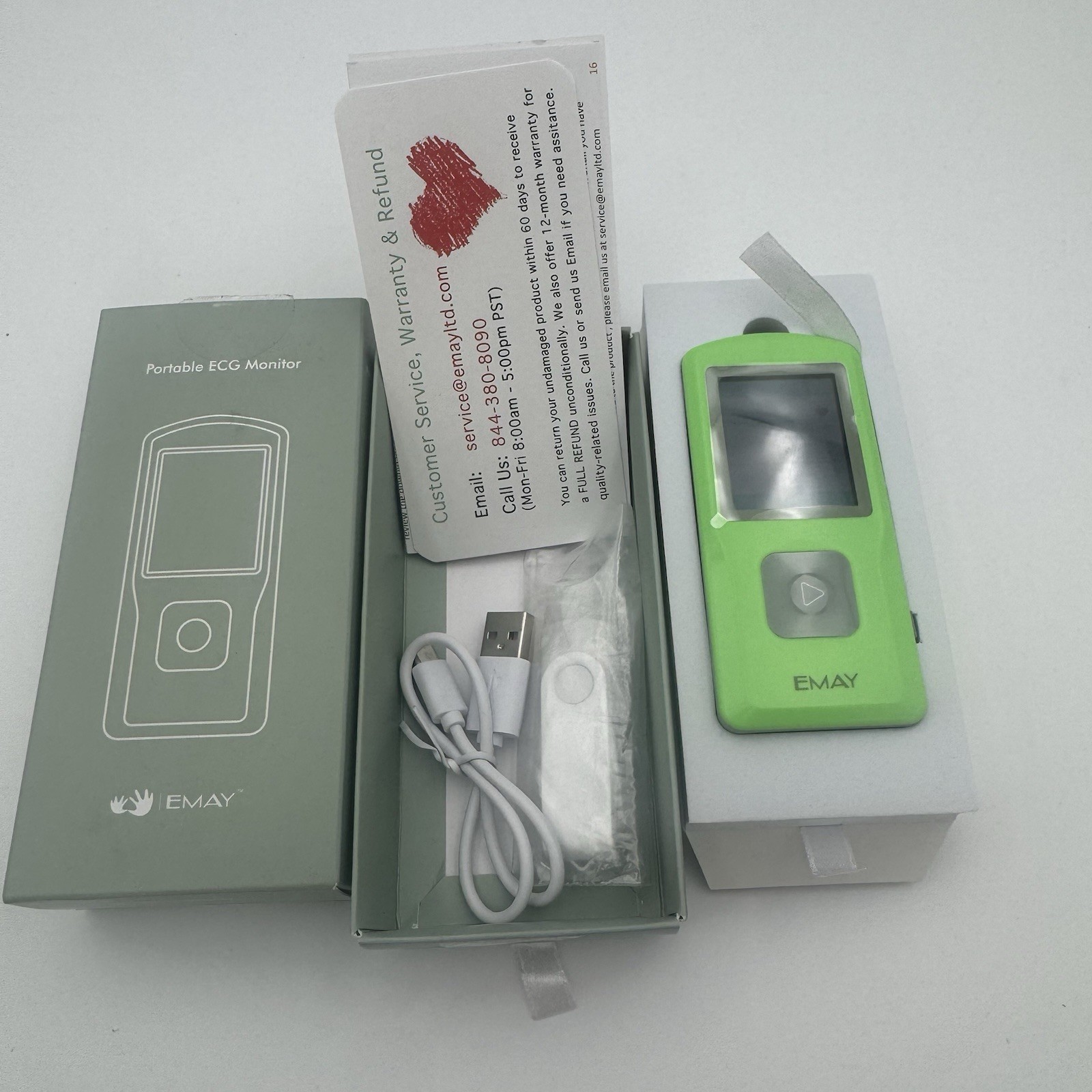 EMAY Bluetooth Portable ECG/EKG Monitor EMG-10 for iPhone/Android/Mac/Windows EMAY Bluetooth Portable ECG/EKG Monitor EMG-10 for iPhone/Android/Mac/Windows