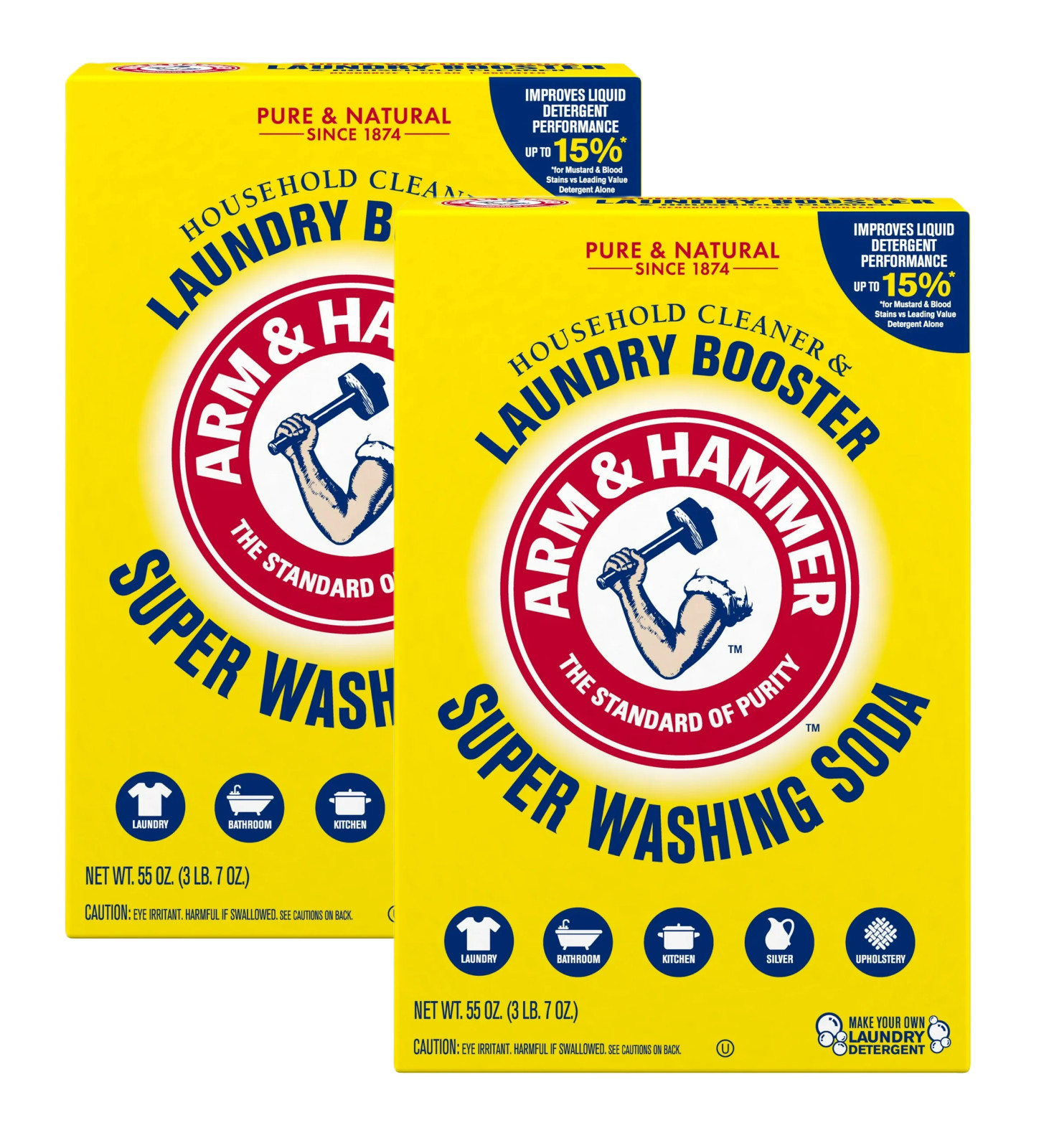 2x Arm & Hammer Super Washing Soda Detergent Booster & Household Cleaner, 55oz. 2x Arm & Hammer Super Washing Soda Detergent Booster & Household Cleaner, 55oz.