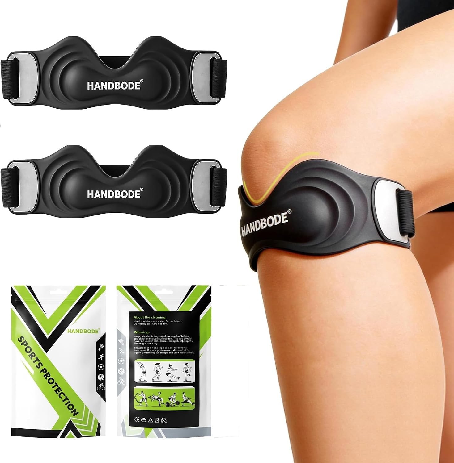 Patellar Tendon Support Strap Knee Brace for Men Women 2 Pack Athletic