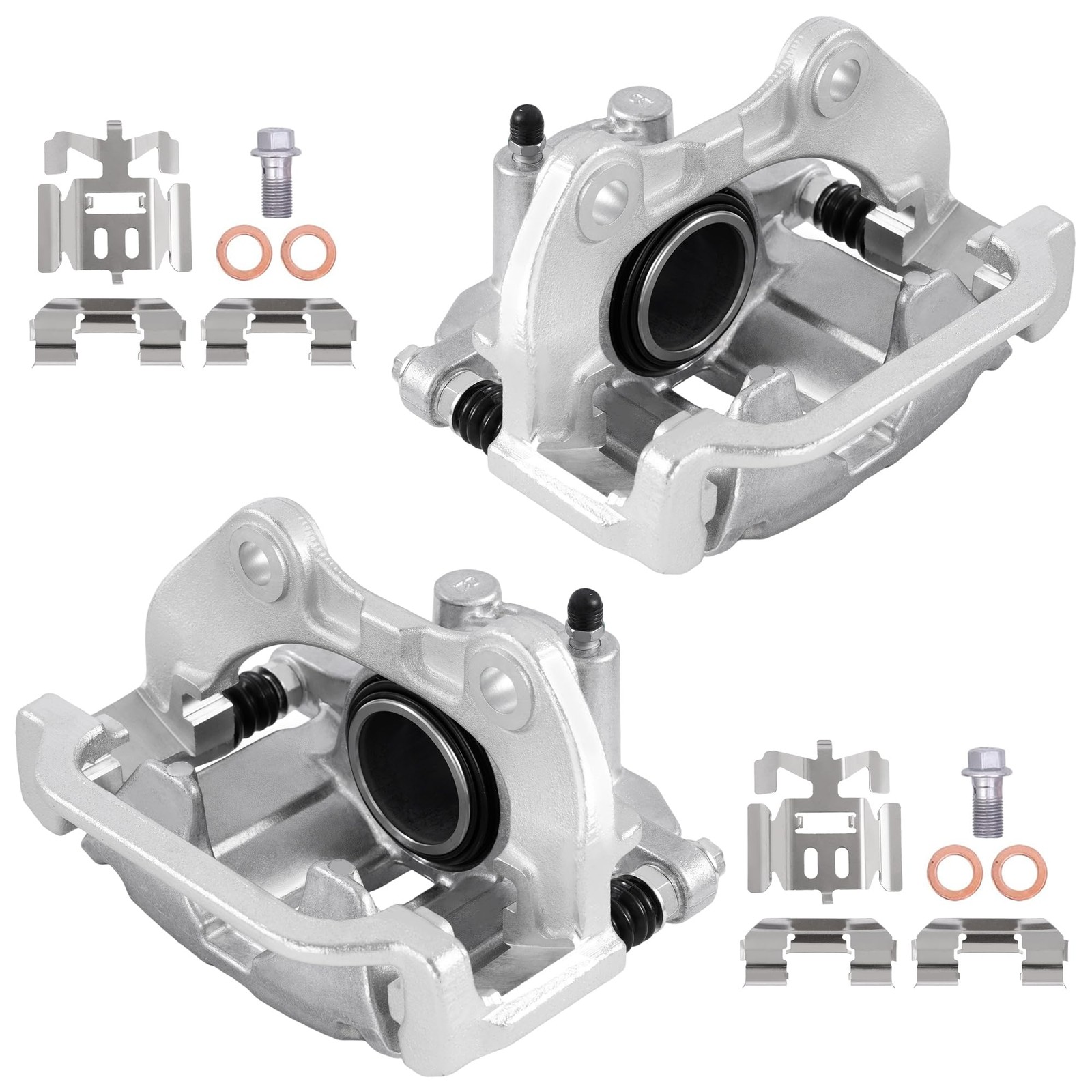 Kuiperauto 2Pcs Rear Disc Brake Caliper Assembly W/Bracket Compatible For Chevy