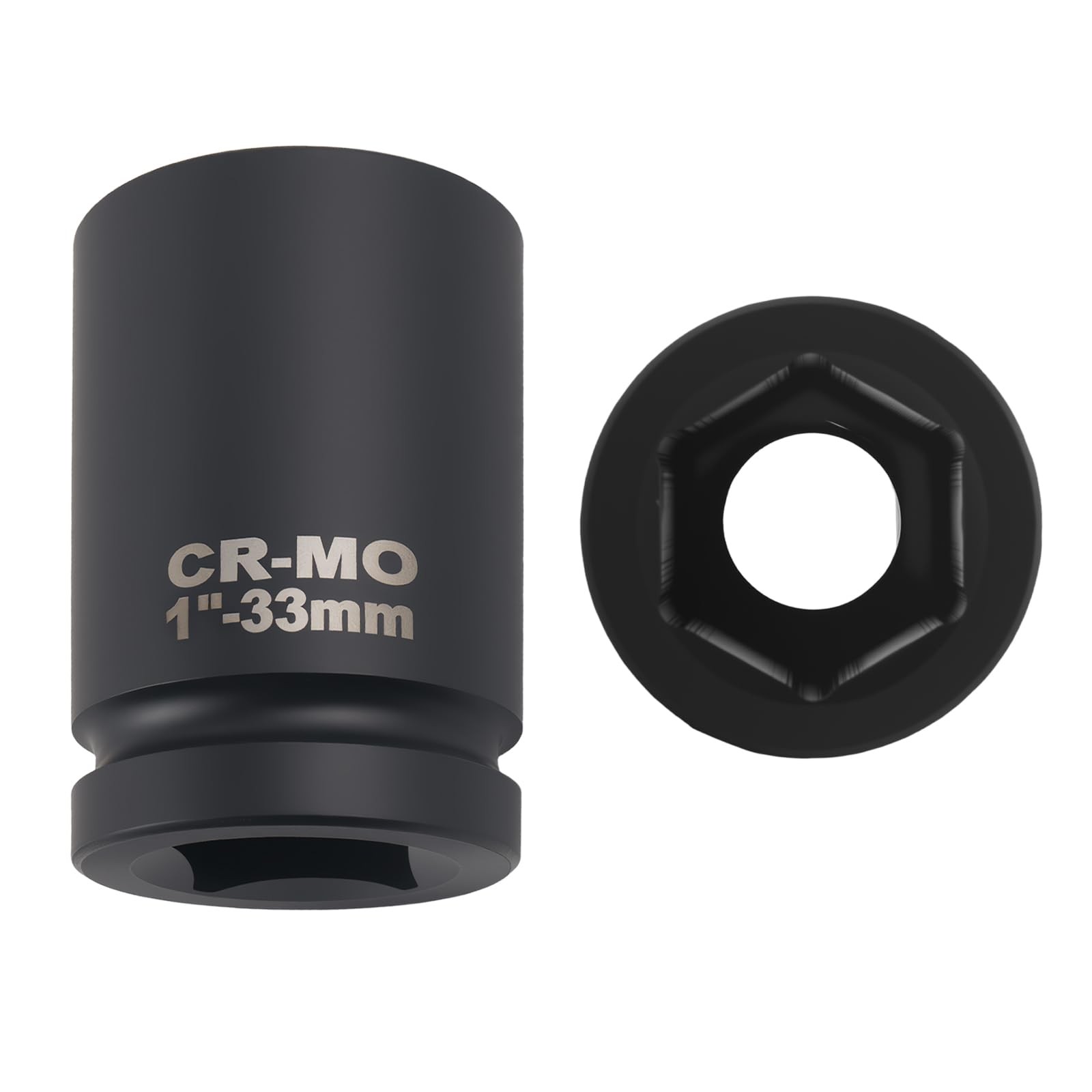 33mm Socket 1 Inch Drive,33mm 6 Point Opening Deep Impact Socket with Corner Des