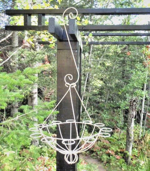 Vintage French Country Provincial Ornate Scrolled Iron Plant Hanger Rustic Lrg Vintage French Country Provincial Ornate Scrolled Iron Plant Hanger Rustic Lrg