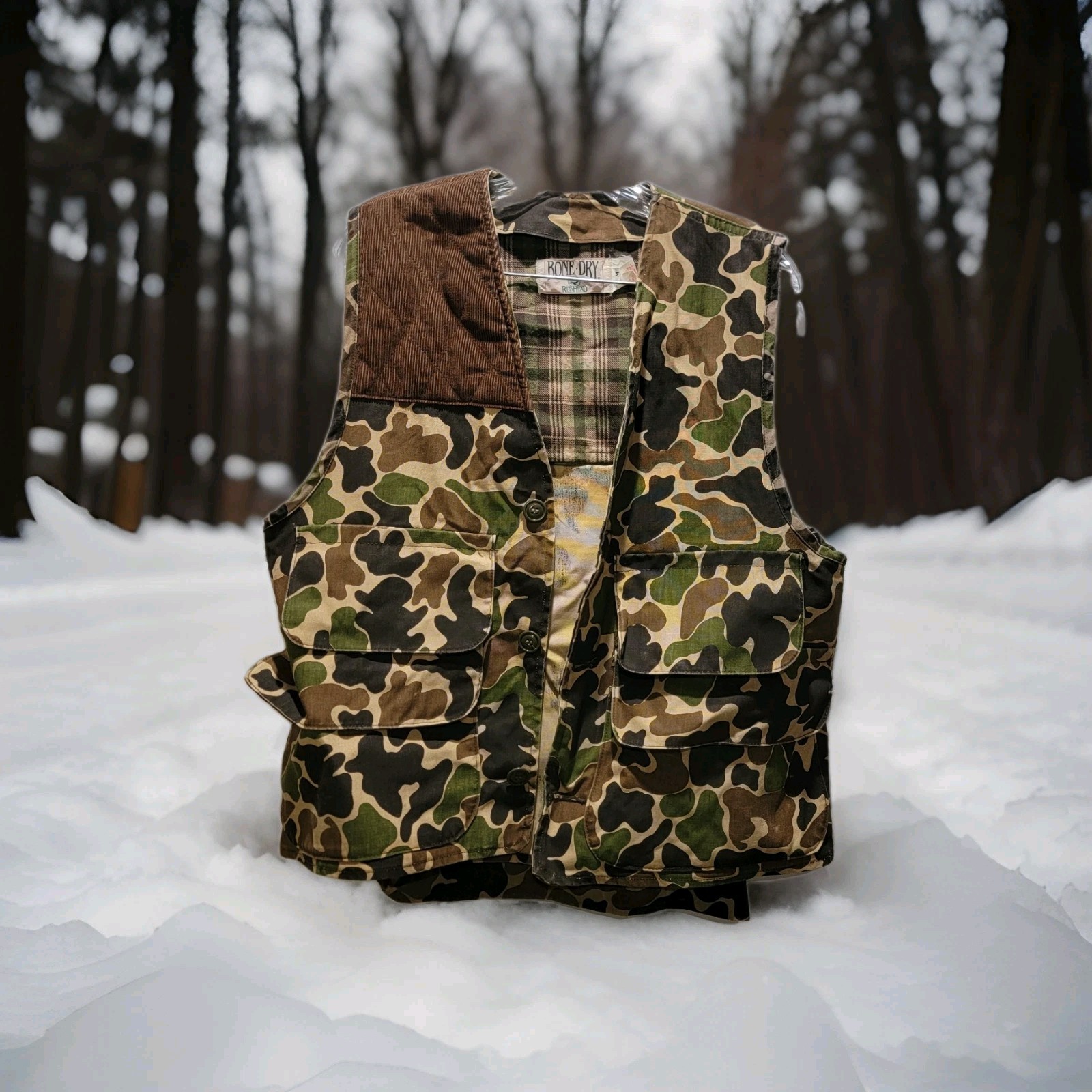 Sh Vintage Redhead Bone Dry Upland Duck Camo Hunting Vest M USA Game Bag Sh Vintage Redhead Bone Dry Upland Duck Camo Hunting Vest M USA Game Bag