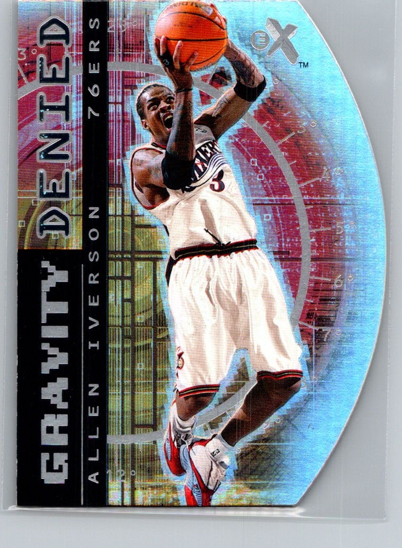Allen Iverson 2000-01 E-X #10 GD X - Gravity Denied Die-cut 76ers SSP A86