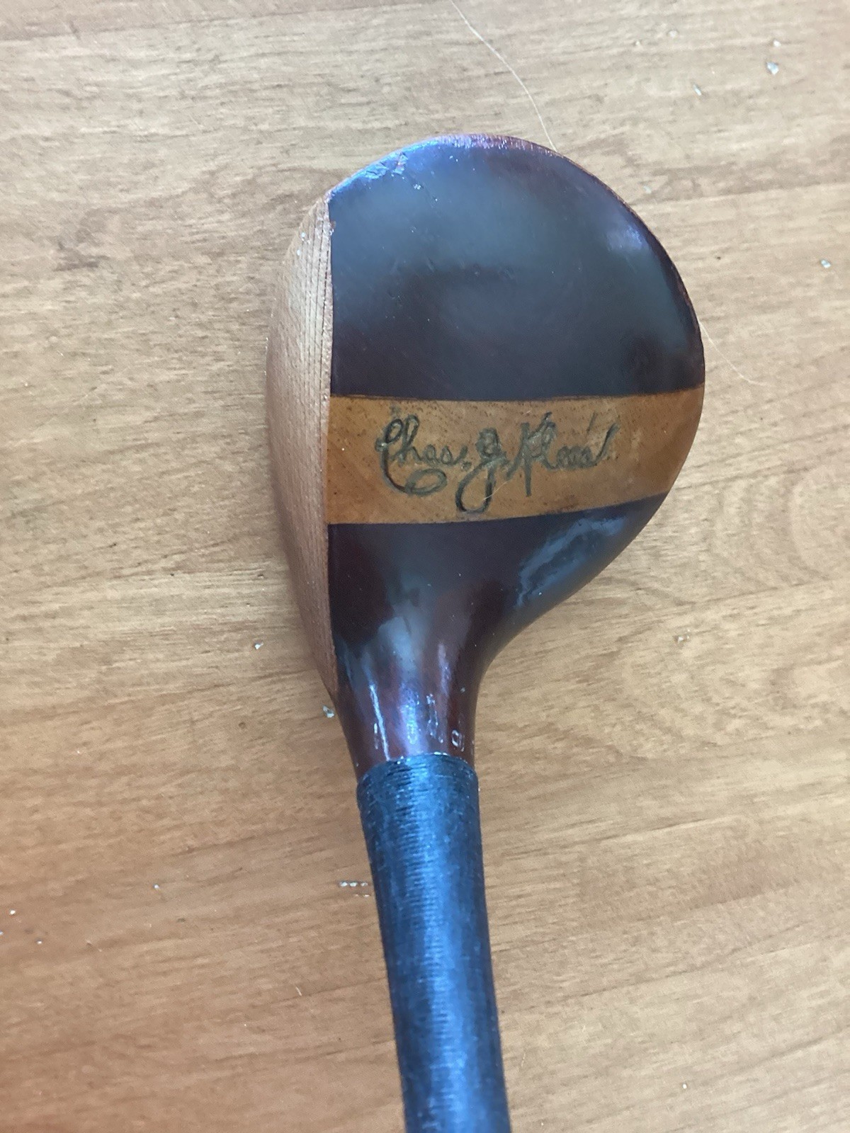 Antique Hickory Wood Shaft Golf Spalding Large Face 1wood Stripe top 11* 44” C5 Antique Hickory Wood Shaft Golf Spalding Large Face 1wood Stripe top 11* 44” C5
