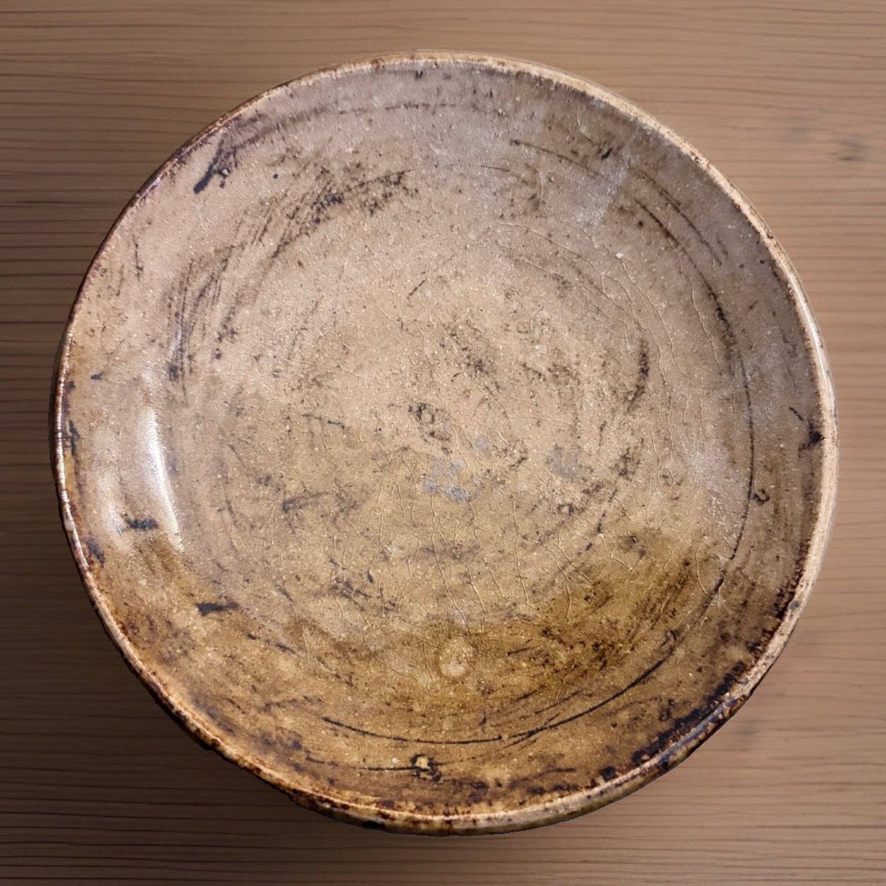 Handmade Studio Pottery Dish Signed LSL 1988- Rustic Brown Glaze 6”