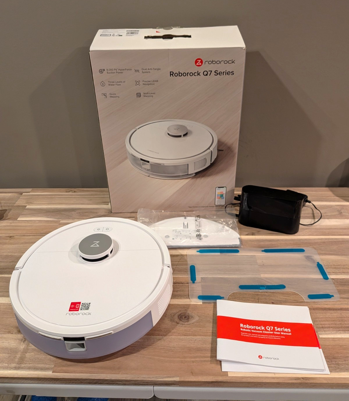 Roborock Q7 L5 Robot Vacuum Mop 8000Pa LiDAR White Q7L501 Charging Dock Open Box