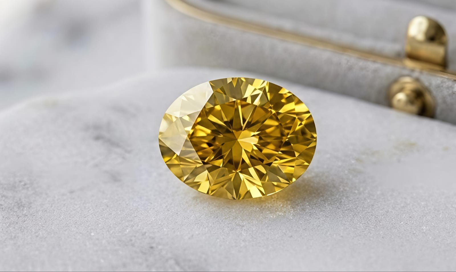 5 Ct Oval Cut Facncy Yellow Color VVS1 Diamond Premium Quality gemstone 10x12 mm