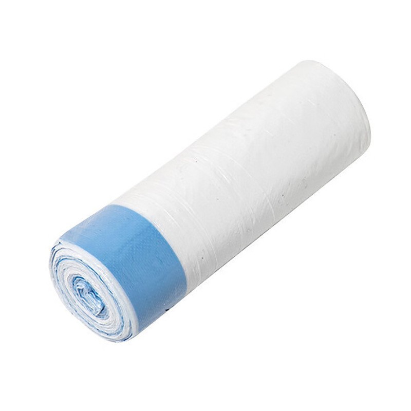 1 Roll of 40Pcs Thickened Drawstring White Trash Bags for Home