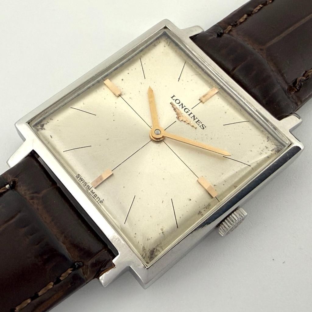 NO TARIFFS MID-1960S LONGINES REF 7730 SQUARE MECHANICAL WATCH ORIGINAL DIAL