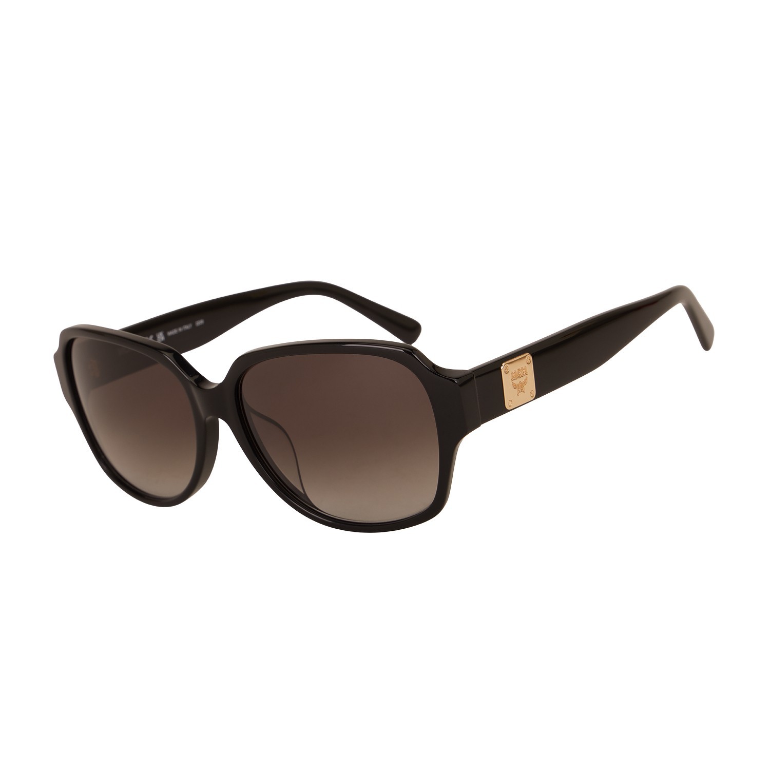 MCM Women\'s Rectangle Sunglasses MCM675SA-001-58 Black Gold Emboss