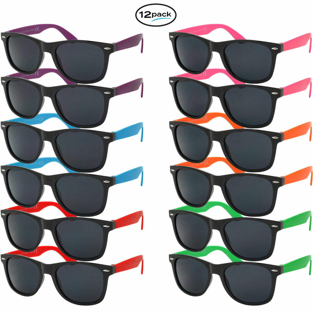 Mens Womens Sunglasses 12 PC Bulk Party Glasses New Classic Frame Retro
