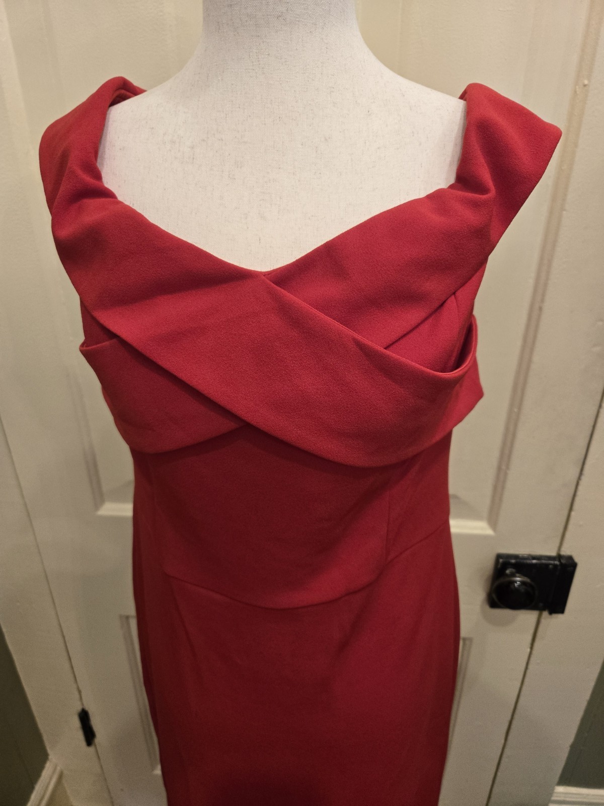 Size Lg Vtg Inspired Belle Pogue Red Sweetheart Dress Off Shoulder Zip Closure