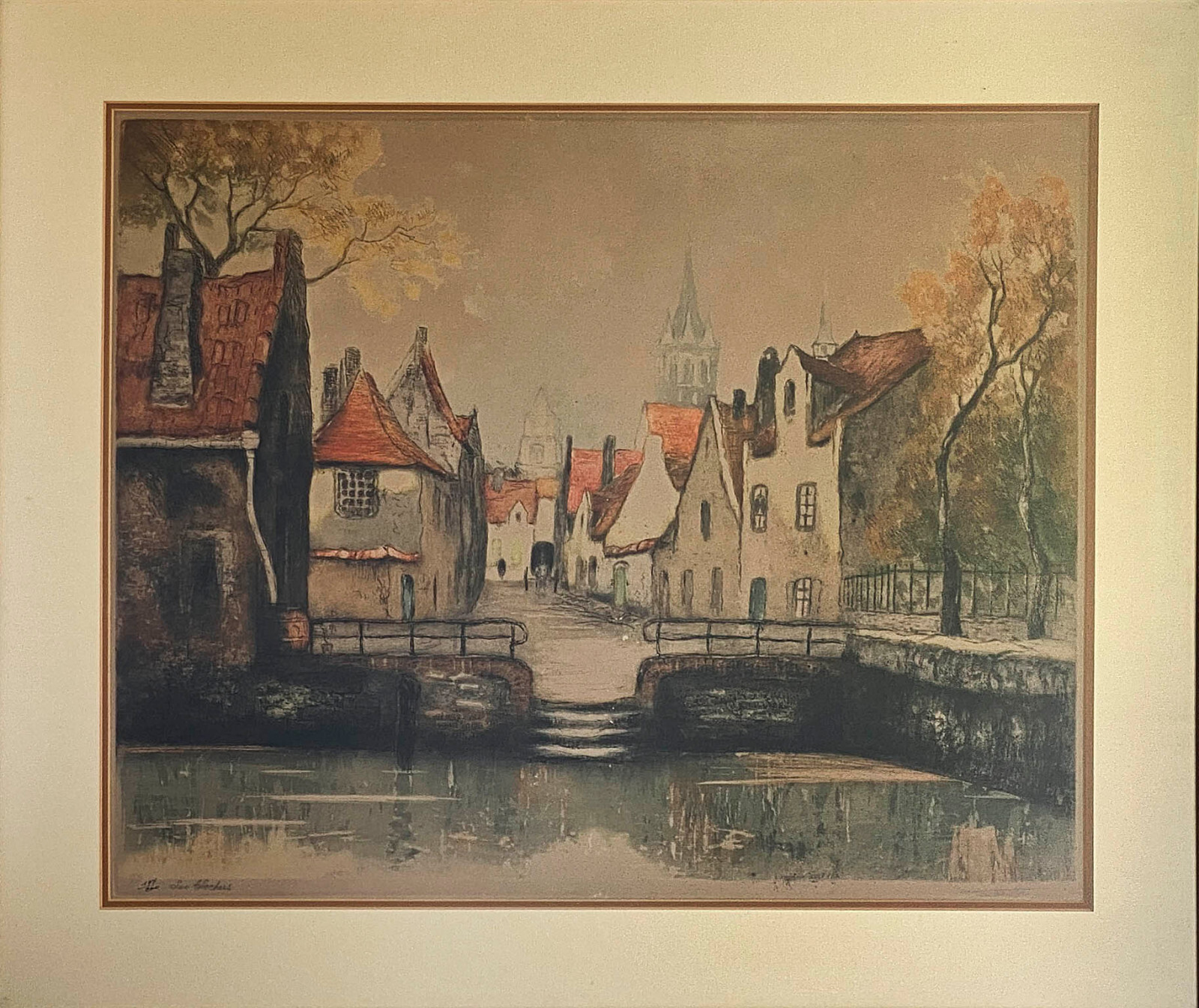 Lucien Dasselborne Les Clochers Bruges Etching 197/200 — Paris Etching Society
