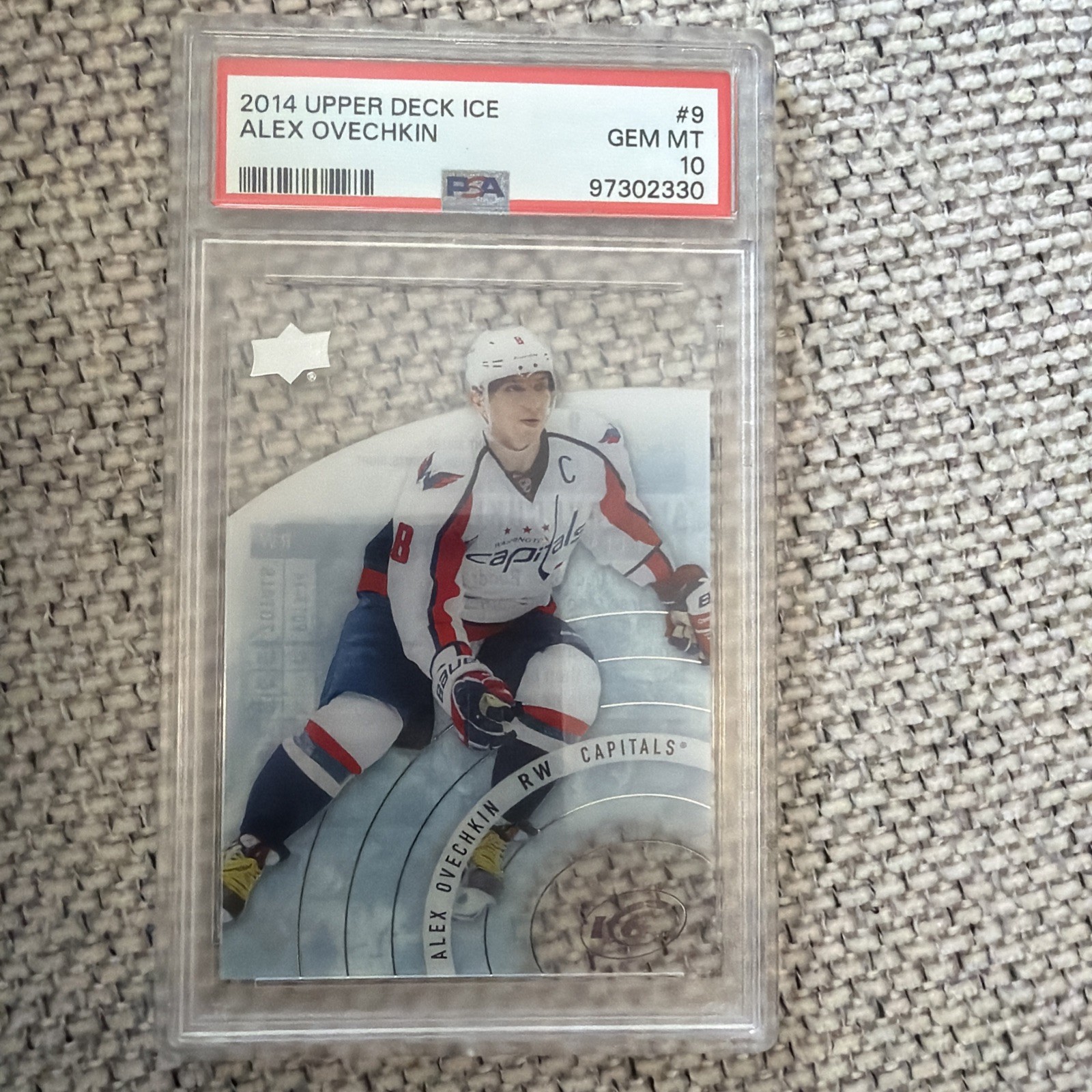 2014-15 Upper Deck Ice Alex Ovechkin #9 Capitals PSA 10 Gem-MT 2014-15 Upper Deck Ice Alex Ovechkin #9 Capitals PSA 10 Gem-MT