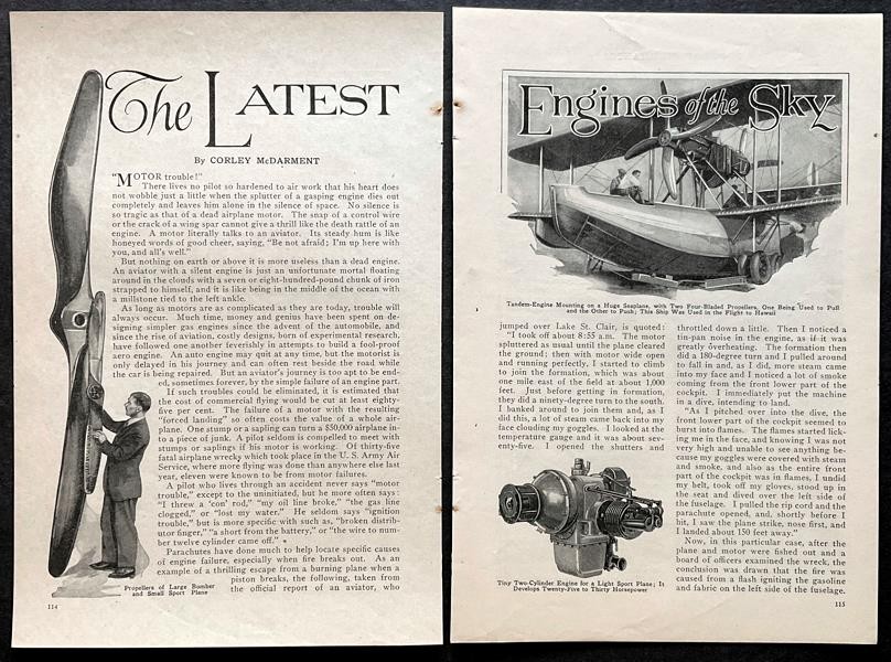 “The Latest Engines of the Sky” 1927 pictorial Boeing PB-1 / Rene Fonck~Sikorsky