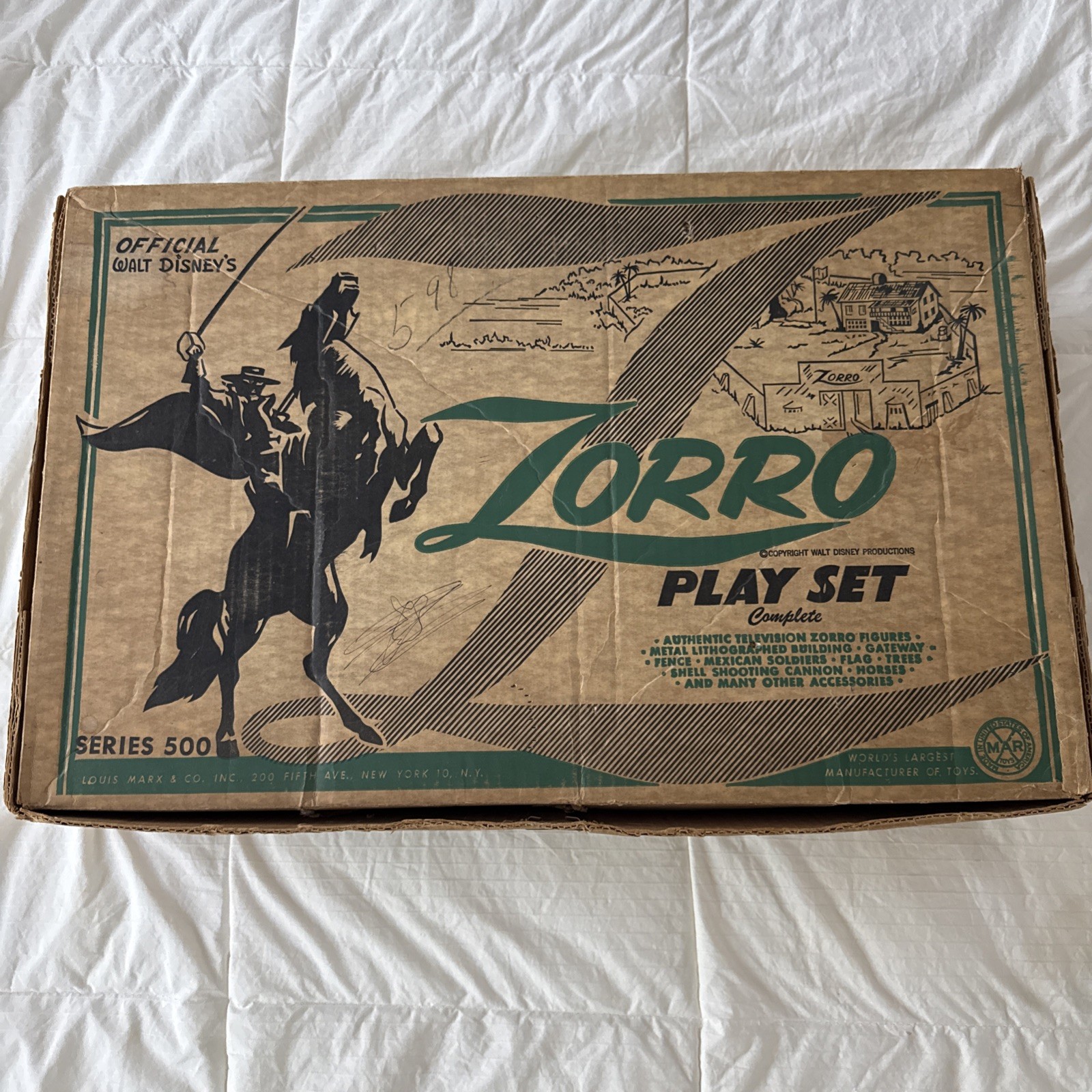 VINTAGE 50-60s Louis Marx Official Walt Disney\'s Zorro #3753 Series 500 Playset