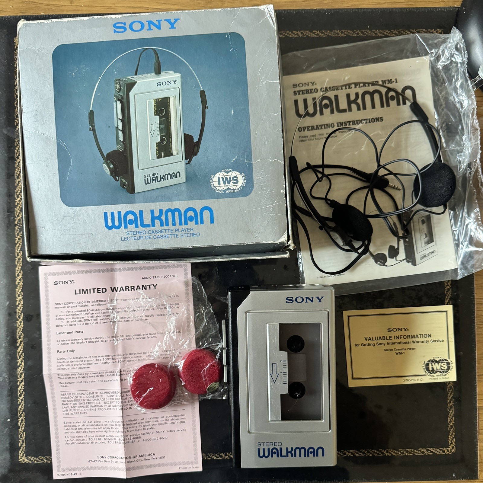 Vintage Sony Walkman WM-1 Original Complete Set Box Manuals Parts/Repair