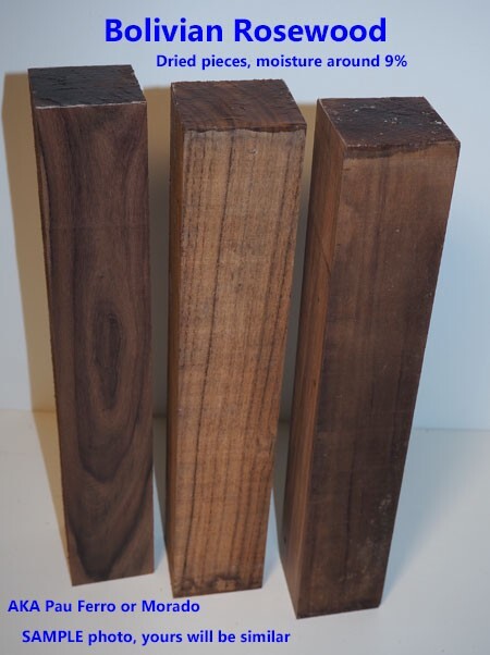 Bolivian Rosewood 2 x 2 x 12 DRIED  3 PACK