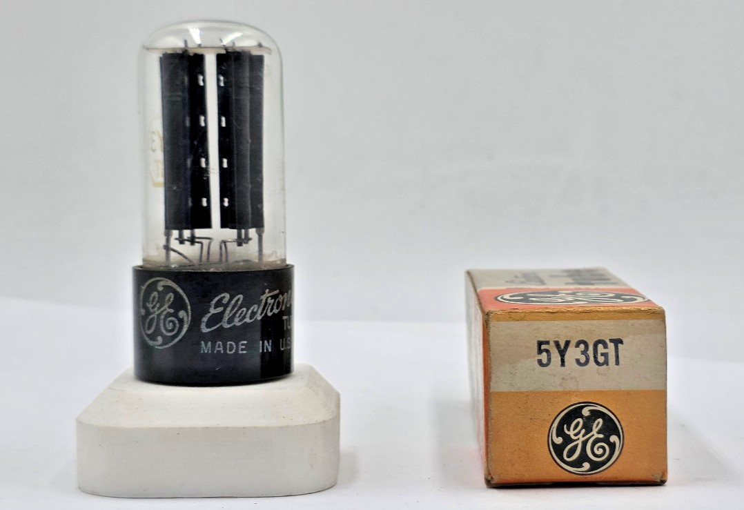 5Y3GT GE Black Plates Bottom D Get NIB Tube (New Old Stock) TestNew1YearWarranty