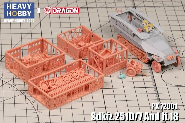 1/72 Heavy Hobby WWII German Sdkfz.251/7 Ausf.D and If.8 #PK-72001