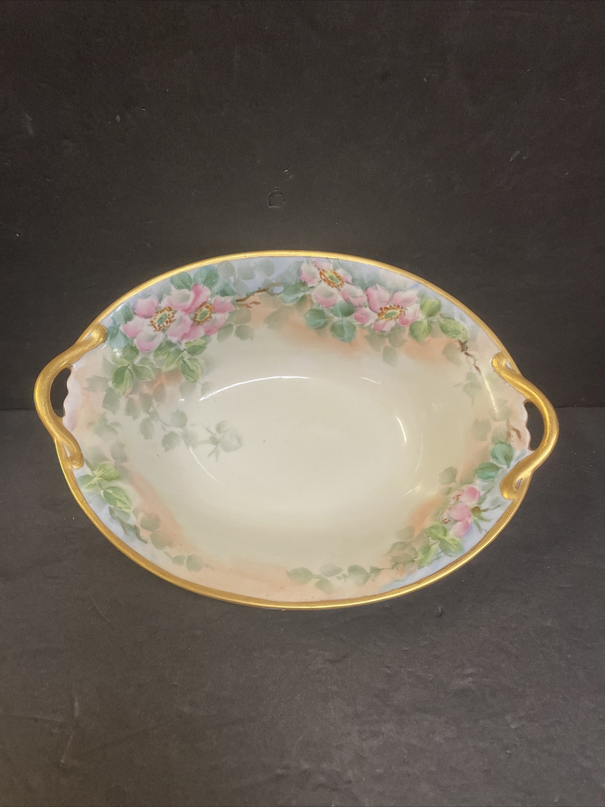 vintage Floral Pink Limoges Handpainted Bowl Serving Gold Gilded Floral Boho vintage Floral Pink Limoges Handpainted Bowl Serving Gold Gilded Floral Boho
