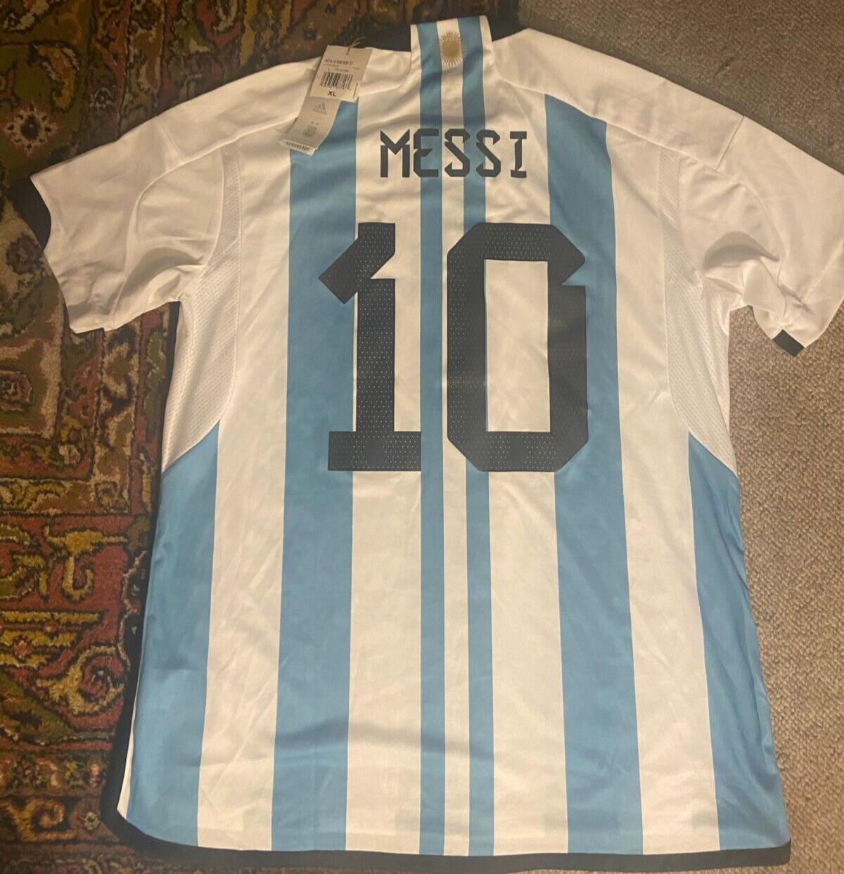 ARGENTINA HOME ADIDAS ORIGINAL WORLD CUP 2022 STADIUM AEROREADY JERSEY MESSI XL