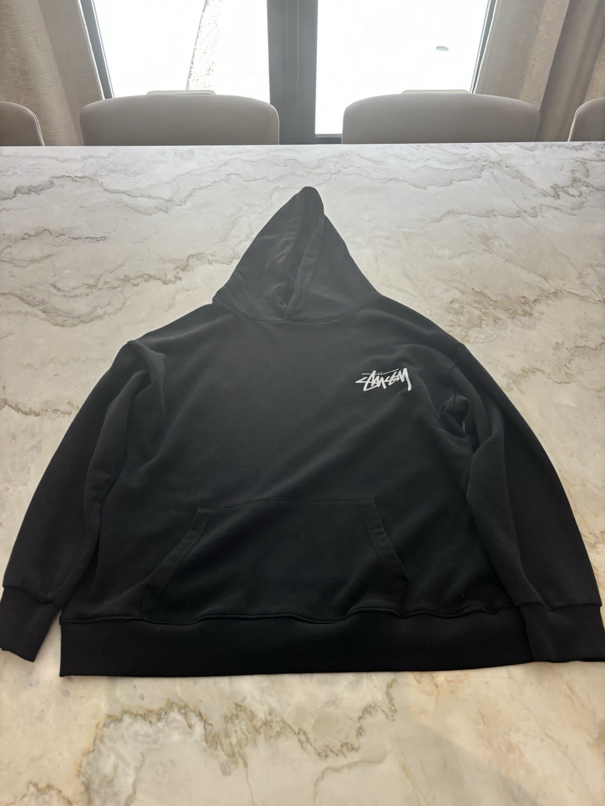 Stussy Shattered 8 Ball Hoodie Black Size M Pullover Graphic Streetwear