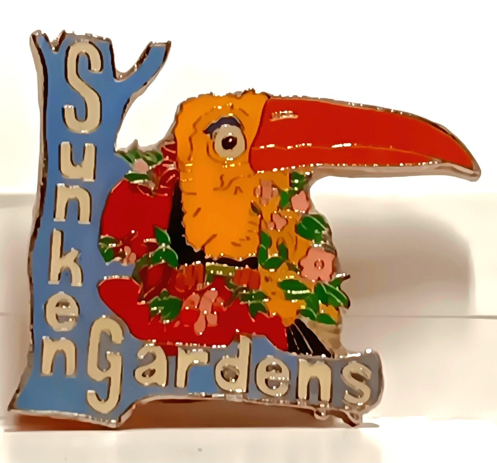 RARE Vintage SUNKEN GARDENS TOUCON St. Petersburg Florida FL Pin Badge Pin RARE Vintage SUNKEN GARDENS TOUCON St. Petersburg Florida FL Pin Badge Pin