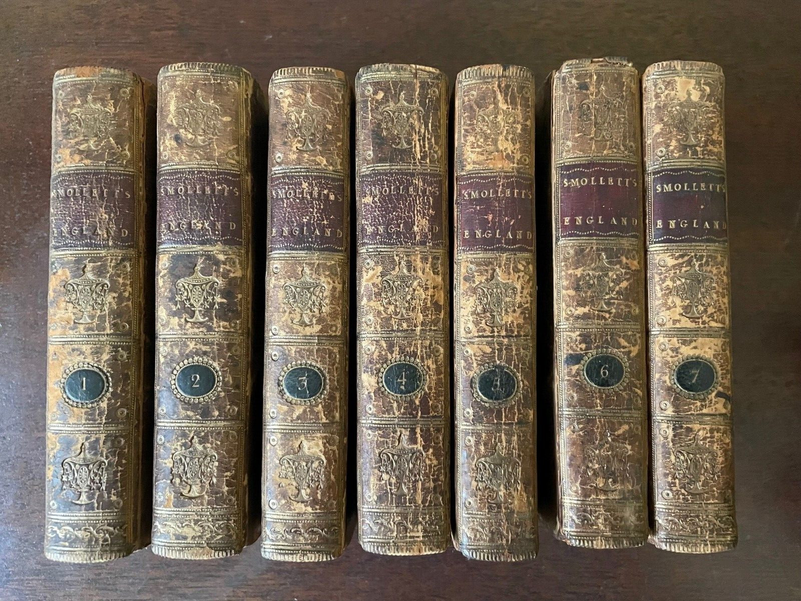 The History of England by T. Smollet 1794 Leather bound 7 Volumes