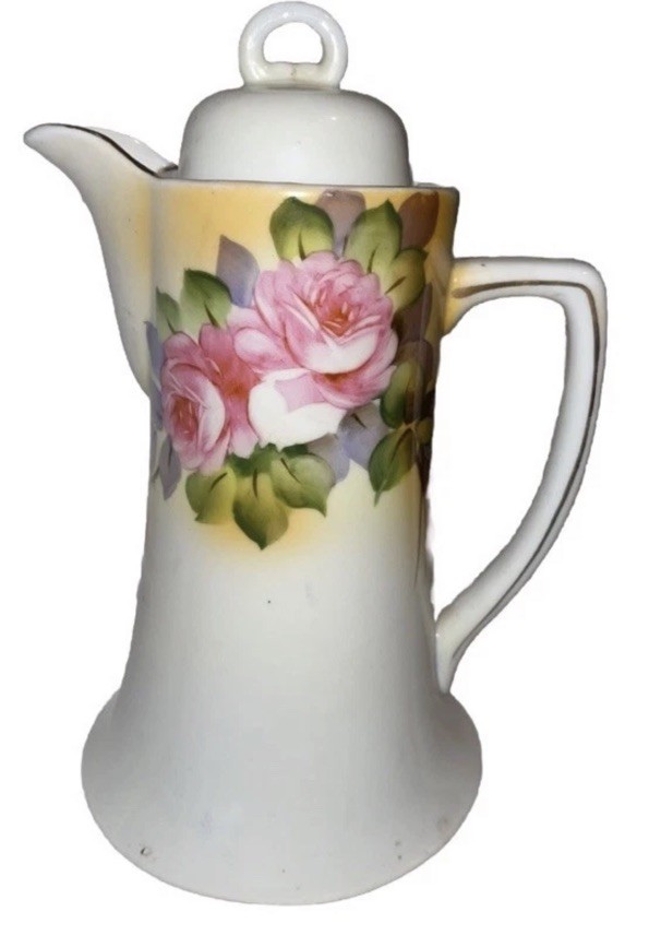 Cute Vintage Ceramic Chocolate Pot Tea Pot Flowers Japan Cute Vintage Ceramic Chocolate Pot Tea Pot Flowers Japan