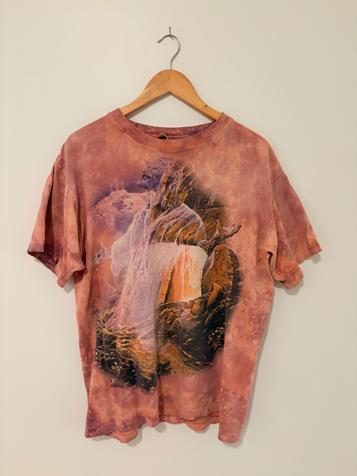 Vintage Jesus t-shirt pink made in USA 100% cotton Vintage Jesus t-shirt pink made in USA 100% cotton