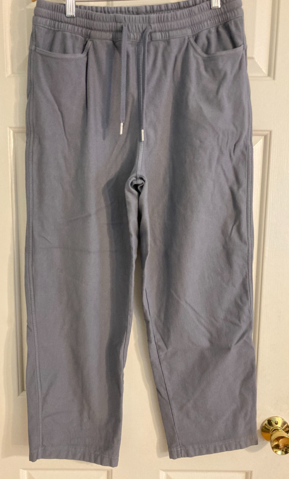 Athleta Farallon Pants Women\'s Medium Dusty Blue Straight Leg Pockets Athleta Farallon Pants Women\'s Medium Dusty Blue Straight Leg Pockets