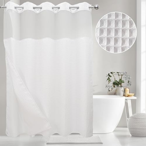  Hookless Waffle Weave Shower Curtain with 71\