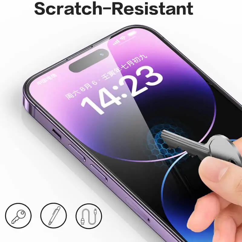 2PCS Clear Tempered Glass Screen Protector for iPhone 17 16 15 14 13 18 Pro Max