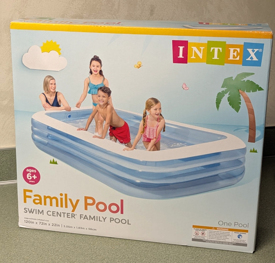 BRAND NEW Intex Swim Center Family Inflatable Pool 120” X 72” X 22” For Ages 6+
