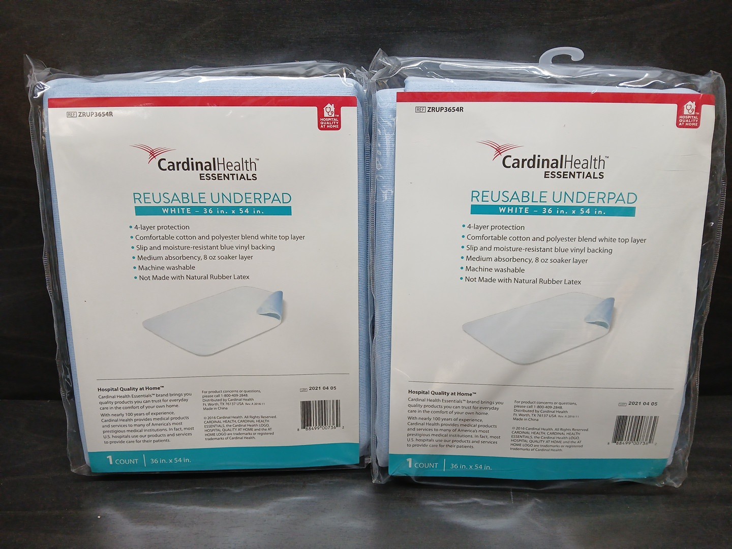 Qty 2 Bed Pads 36x54 Reusable Underpads Washable Incontinence Medical Cardinal Qty 2 Bed Pads 36x54 Reusable Underpads Washable Incontinence Medical Cardinal