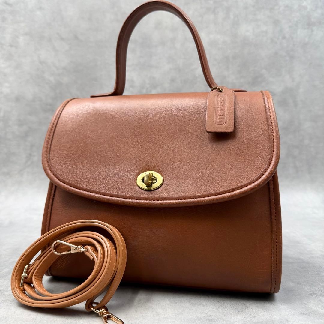 VINTAGE COACH 9977 Manor Station Bag Brown Leather Crossbody Women\'s Used