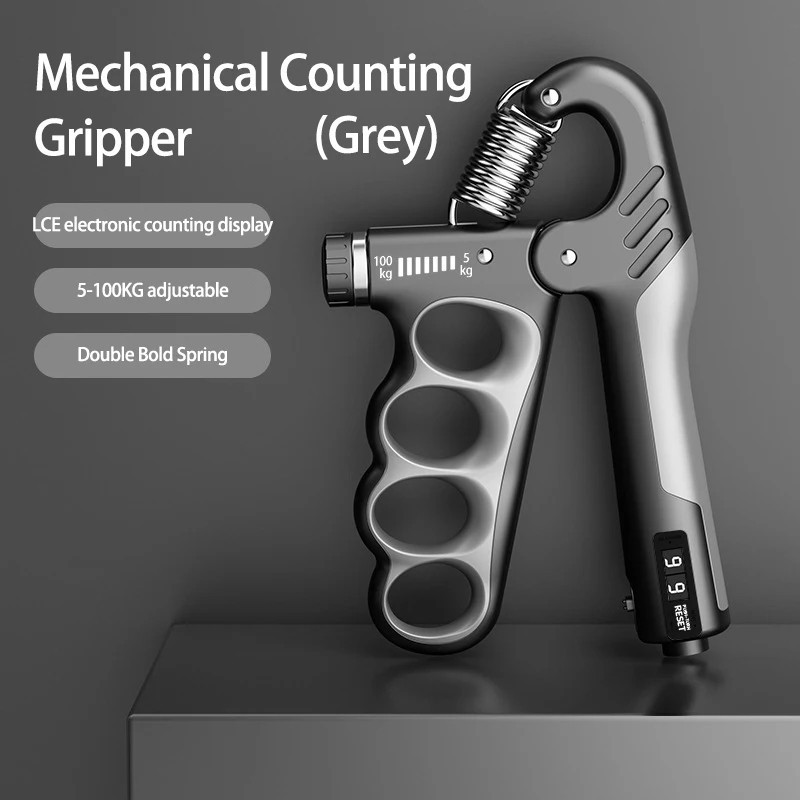 5-100kg Adjustable Hand Grip Strengthener - Forearm Exerciser with Rep Counter
