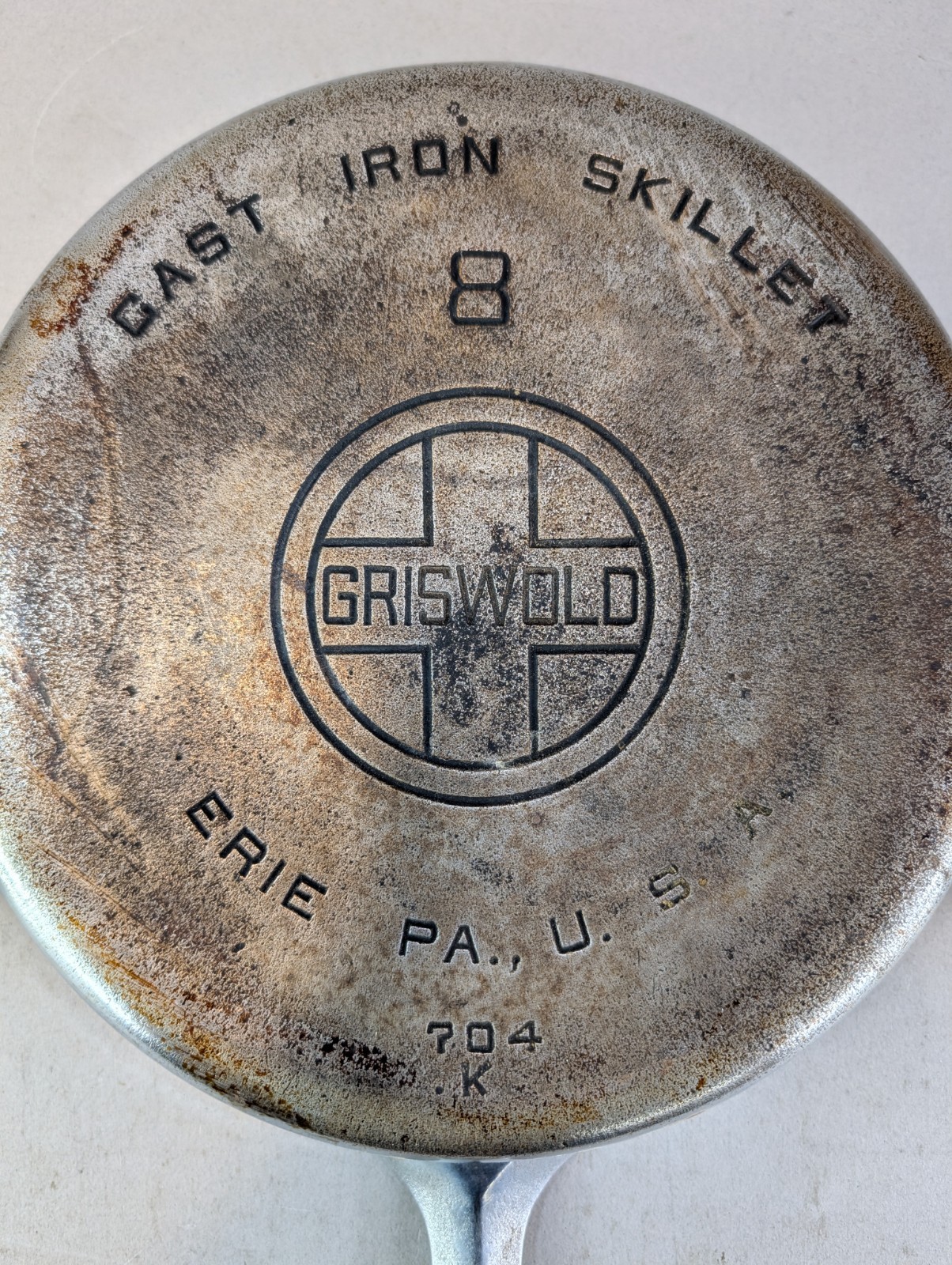 Griswold No 8 Chrome Plated Cast Iron Skillet Block Logo 704 K Erie PA USA