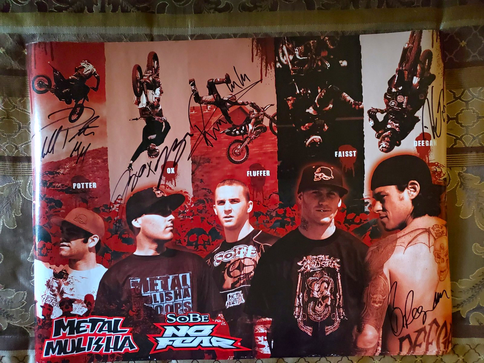 Motorcycle Stunt performers, Signed by each rider. 