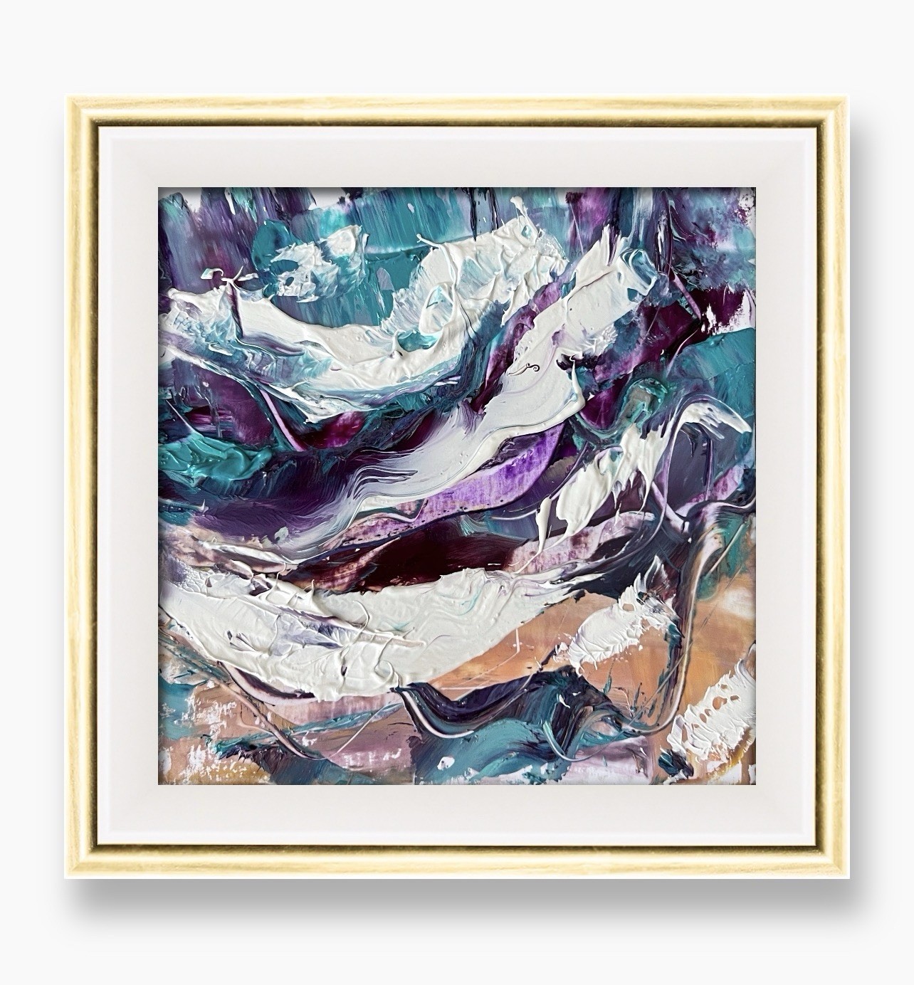 Tulum Sunset Tides Artwork 6”– Caribbean Dream - Tulum Beach Framed Oil Painting