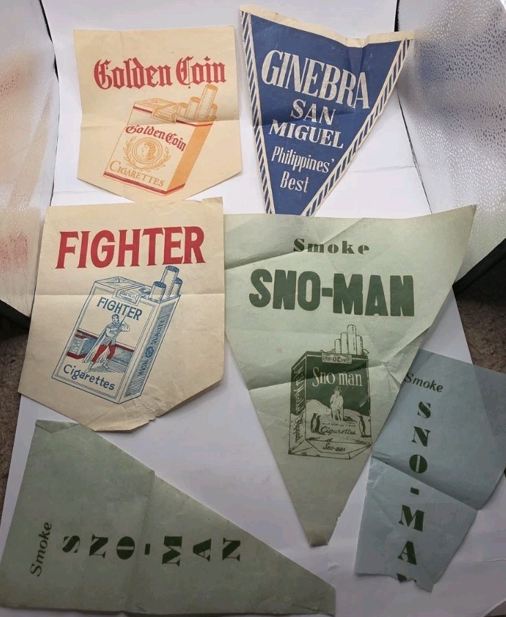 1930s-1940s Philippine Tobacco & Gin Advertising Flyers.Lot Of 6.Antique.Used.