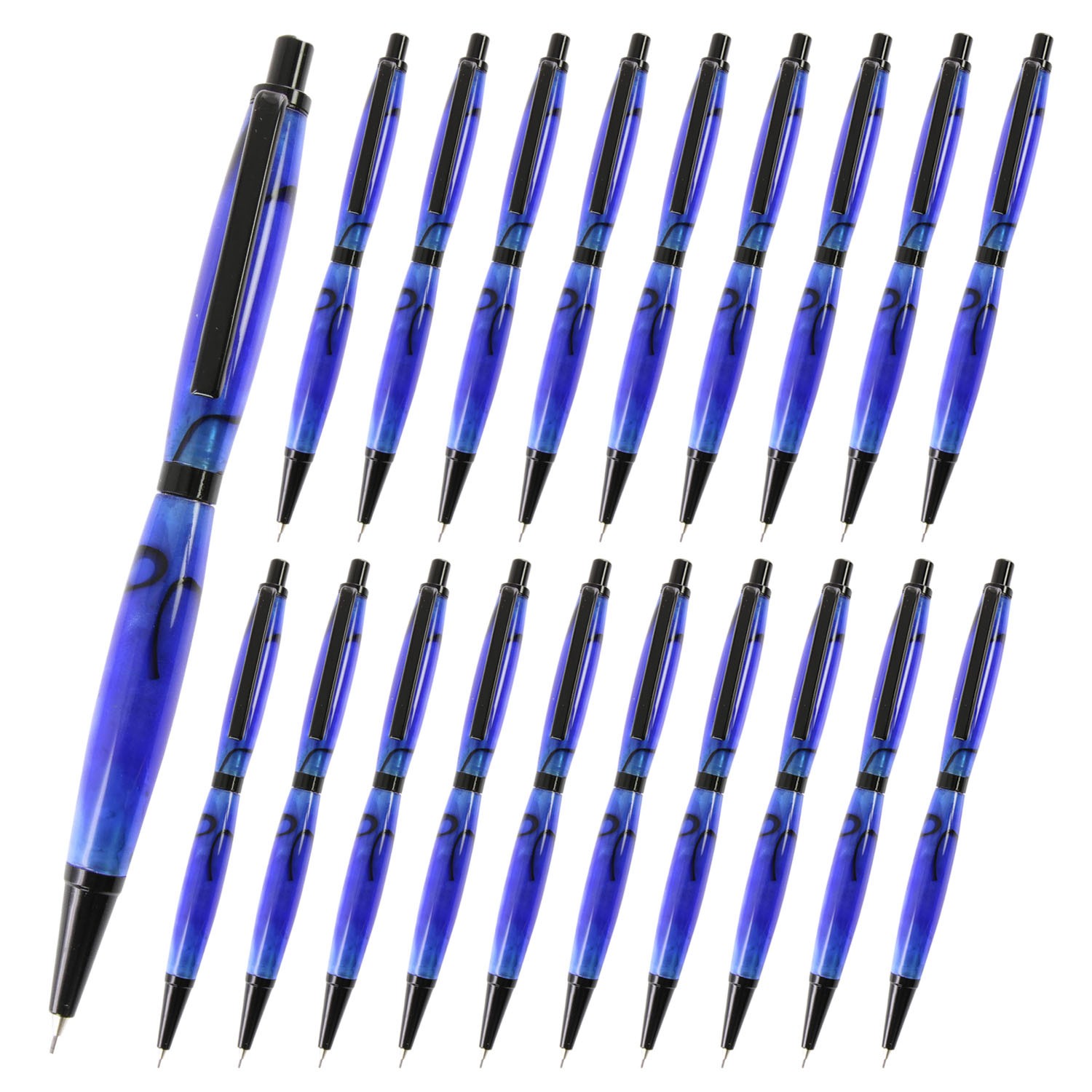 Slimline Pencil Kit, Black Chrome Finish, 20 Pack, Legacy Woodturning