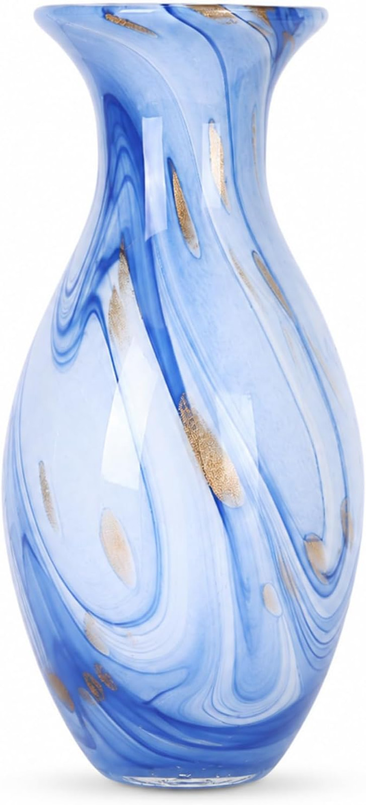 Hand Blown Glass Vase, Swirl Art Glass Flower Vase with Colorful Glass Design fo Hand Blown Glass Vase, Swirl Art Glass Flower Vase with Colorful Glass Design fo