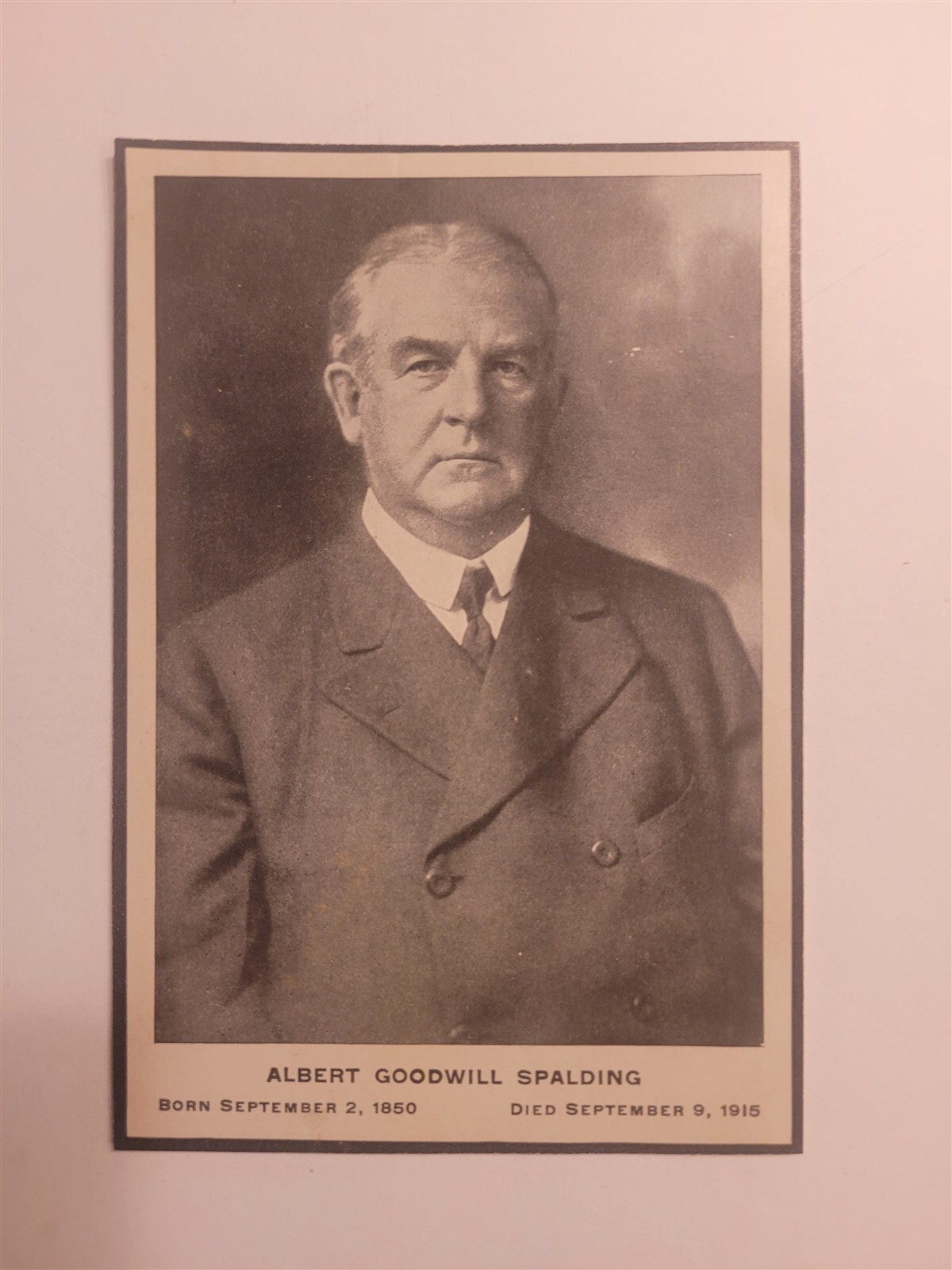 Albert Spalding 1915 Spalding Black Border Memorial Tribute 