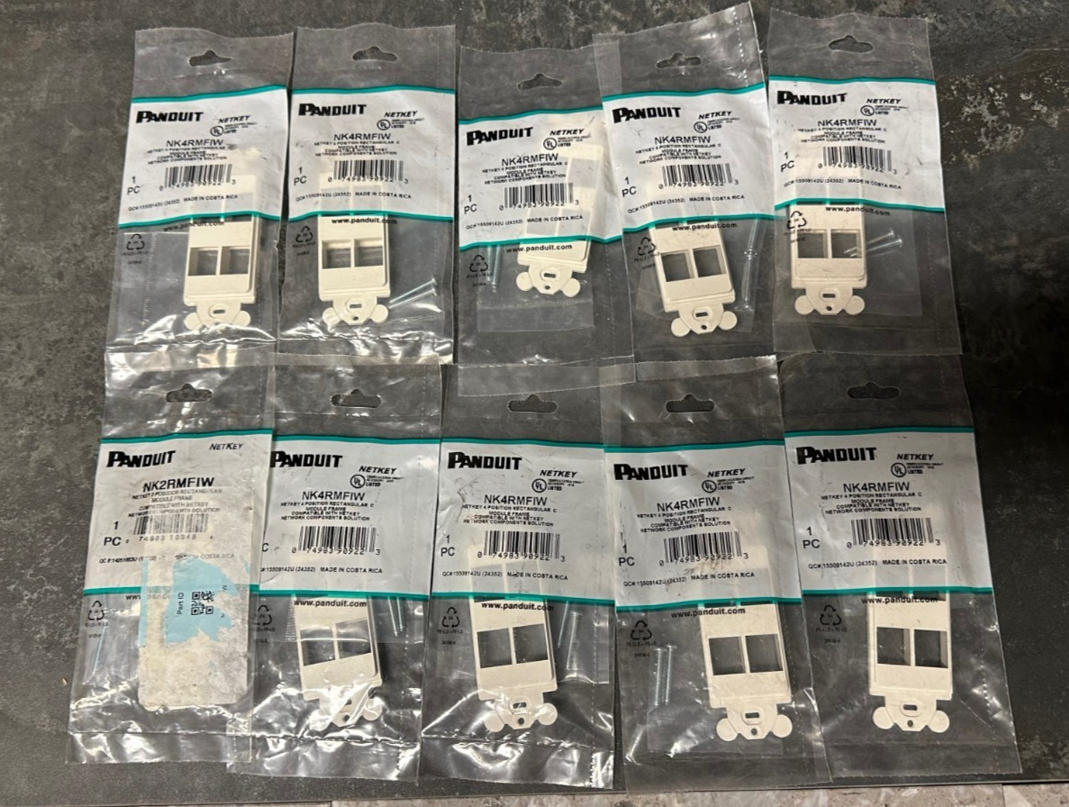 Lot of (10) Panduit NetKey Modular Furniture Faceplate Adapters