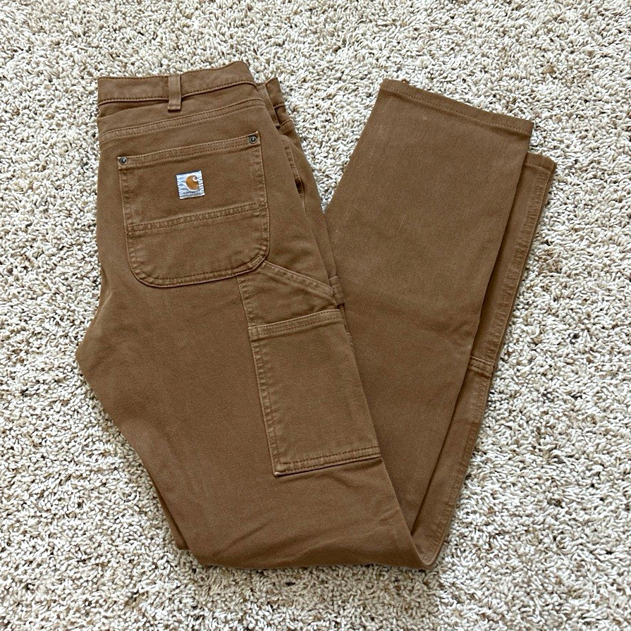Carhartt Relaxed Fit Women's Work Pants 6 Tall Brown Cotton Canvas