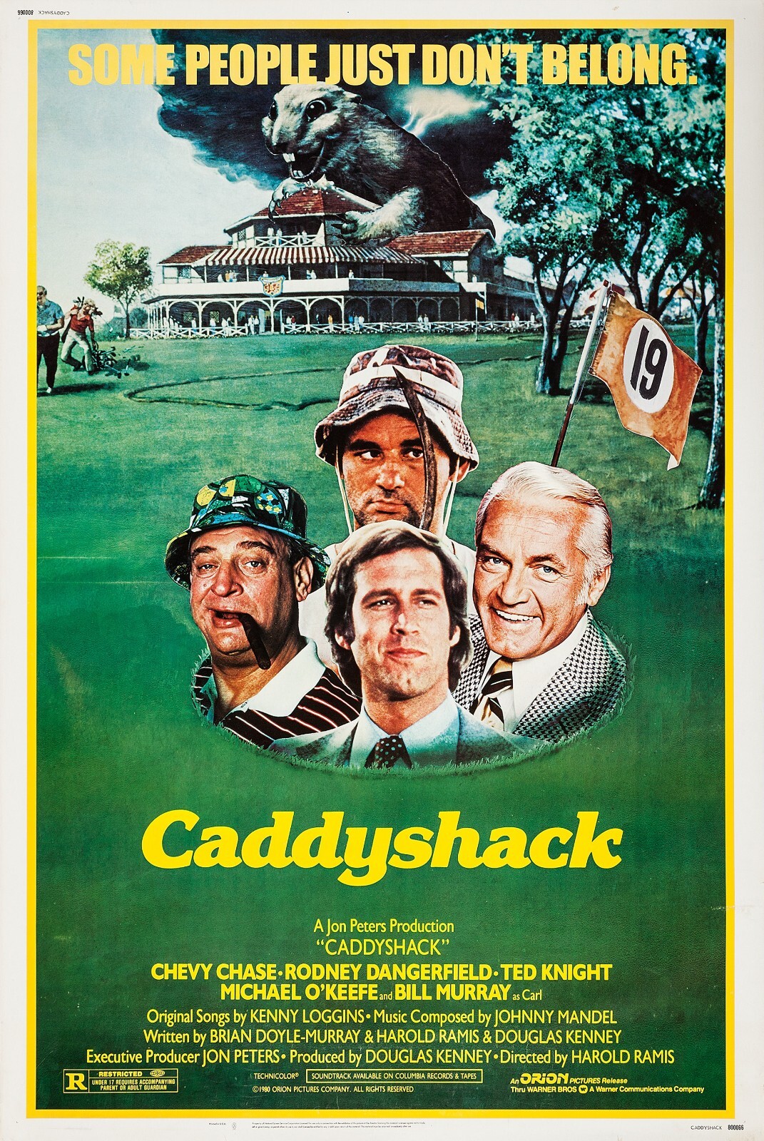 1980 Caddyshack Movie Poster 11X17 Chevy Chase Bill Murray Dangerfield ⛳🍿
