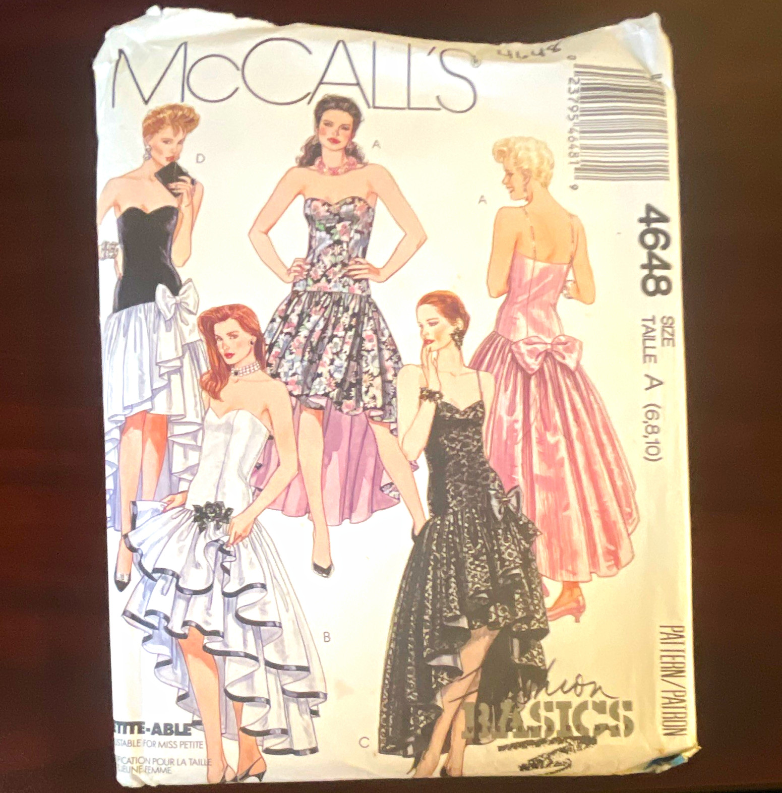McCall\'s 4648 Vintage Original Misses/Women’s Evening Dress Sewing Pattern